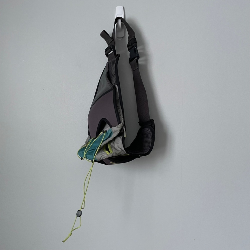 REI Double Shot Sling Bag Fanny Pack Water Bottle Holder Outdoor Grey Teal